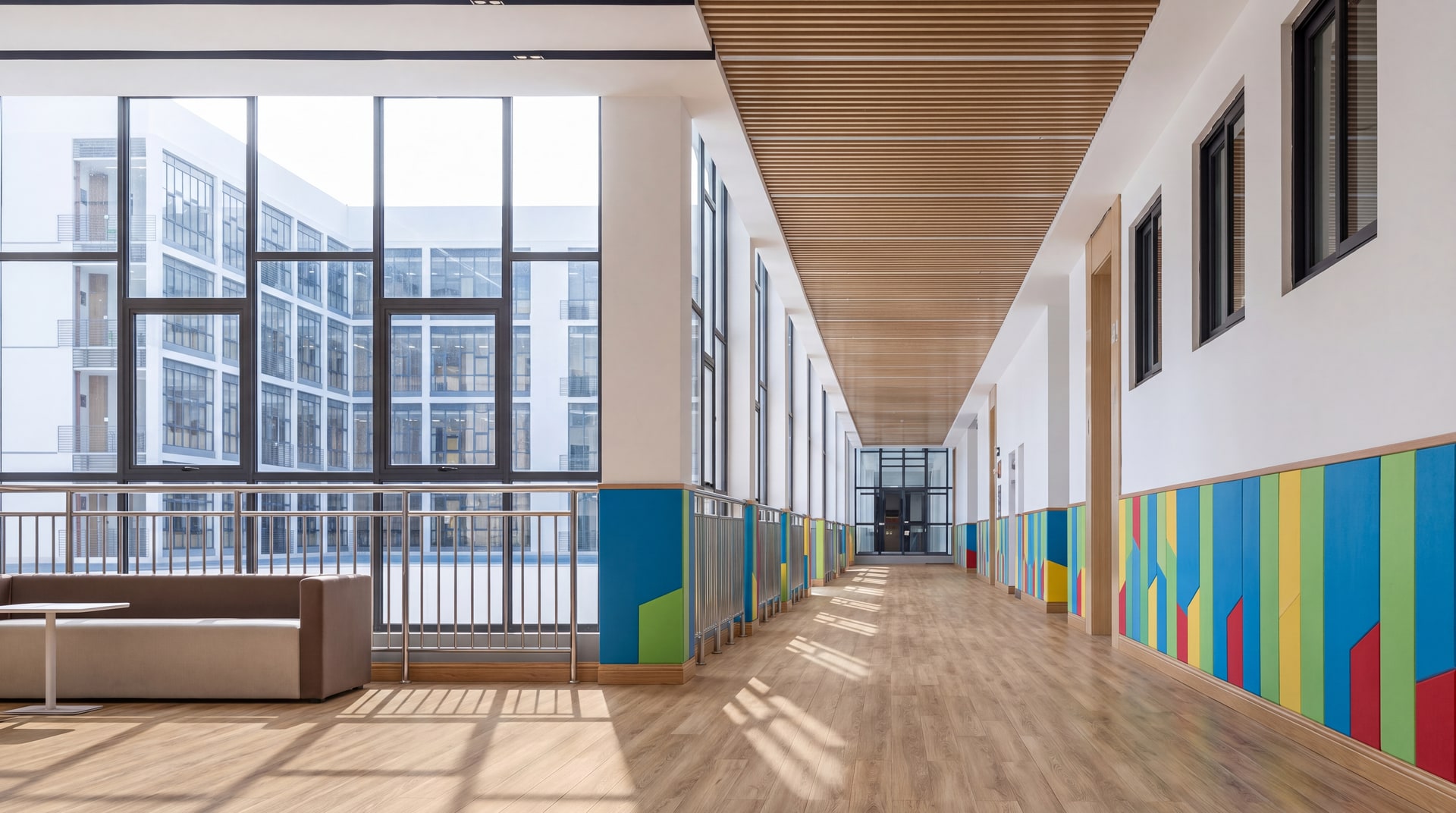 Egypt school corridor with acoustic wall panels